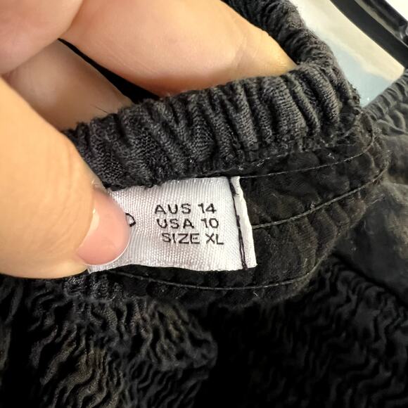 Faithfull the brand linen maxi dress in washed black open back size XL - Picture 10 of 10